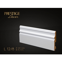 Listwa przypodłogowa MDF Prestige Decor L 12/8 - 16mm - biała - RAL 9003/RAL 9016 - ZAPYTAJ O RABAT