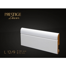 Listwa przypodłogowa MDF Prestige Decor L 12/9 - 16mm - biała - RAL 9003/RAL 9016 - ZAPYTAJ O RABAT