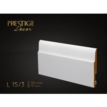 Listwa przypodłogowa MDF Prestige Decor L 15/3 - 19mm - biała - RAL 9003/RAL 9016 - ZAPYTAJ O RABAT