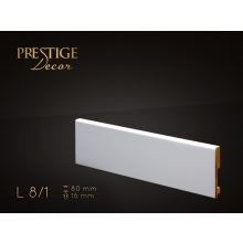 Listwa przypodłogowa MDF Prestige Decor L 8/1 - 16mm - biała - RAL 9003/RAL 9016 - ZAPYTAJ O RABAT