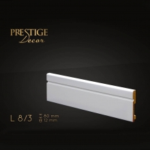 Listwa przypodłogowa MDF Prestige Decor L 8/3 - 12mm - biała - RAL 9003/RAL 9016 - ZAPYTAJ O RABAT