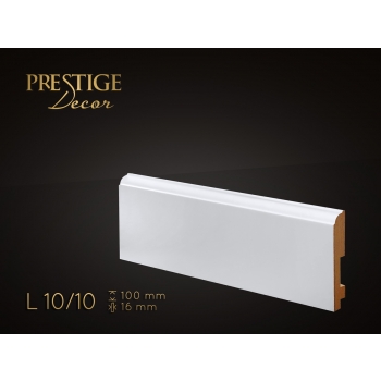 Listwa przypodłogowa MDF Prestige Decor L 10/10 - 16mm - biała - RAL 9003/RAL 9016 - ZAPYTAJ O RABAT