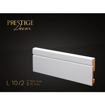 Listwa przypodłogowa MDF Prestige Decor L 10/2 - 16mm - biała - RAL 9003/RAL 9016 - ZAPYTAJ O RABAT