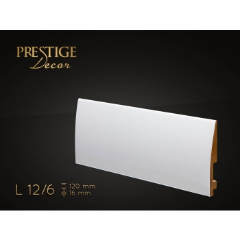 Listwa przypodłogowa MDF Prestige Decor L 12/6 - 16mm - biała - RAL 9003/RAL 9016 - ZAPYTAJ O RABAT