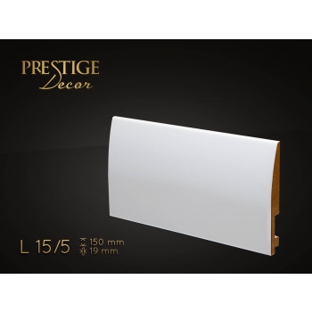 Listwa przypodłogowa MDF Prestige Decor L 15/5 - 19mm - biała - RAL 9003/RAL 9016 - ZAPYTAJ O RABAT