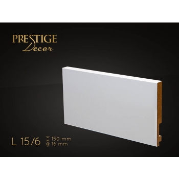 Listwa przypodłogowa MDF Prestige Decor L 15/6 - 19mm - biała - RAL 9003/RAL 9016 - ZAPYTAJ O RABAT