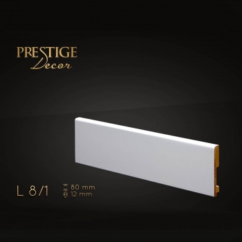 Listwa przypodłogowa MDF Prestige Decor L 8/1 - 12mm - biała - RAL 9003/RAL 9016 - ZAPYTAJ O RABAT