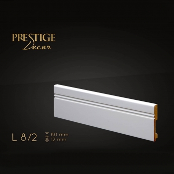 Listwa przypodłogowa MDF Prestige Decor L 8/2 - 12mm - biała - RAL 9003/RAL 9016 - ZAPYTAJ O RABAT