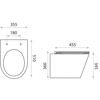 Bidet Wiszący LAVITA Galve Black